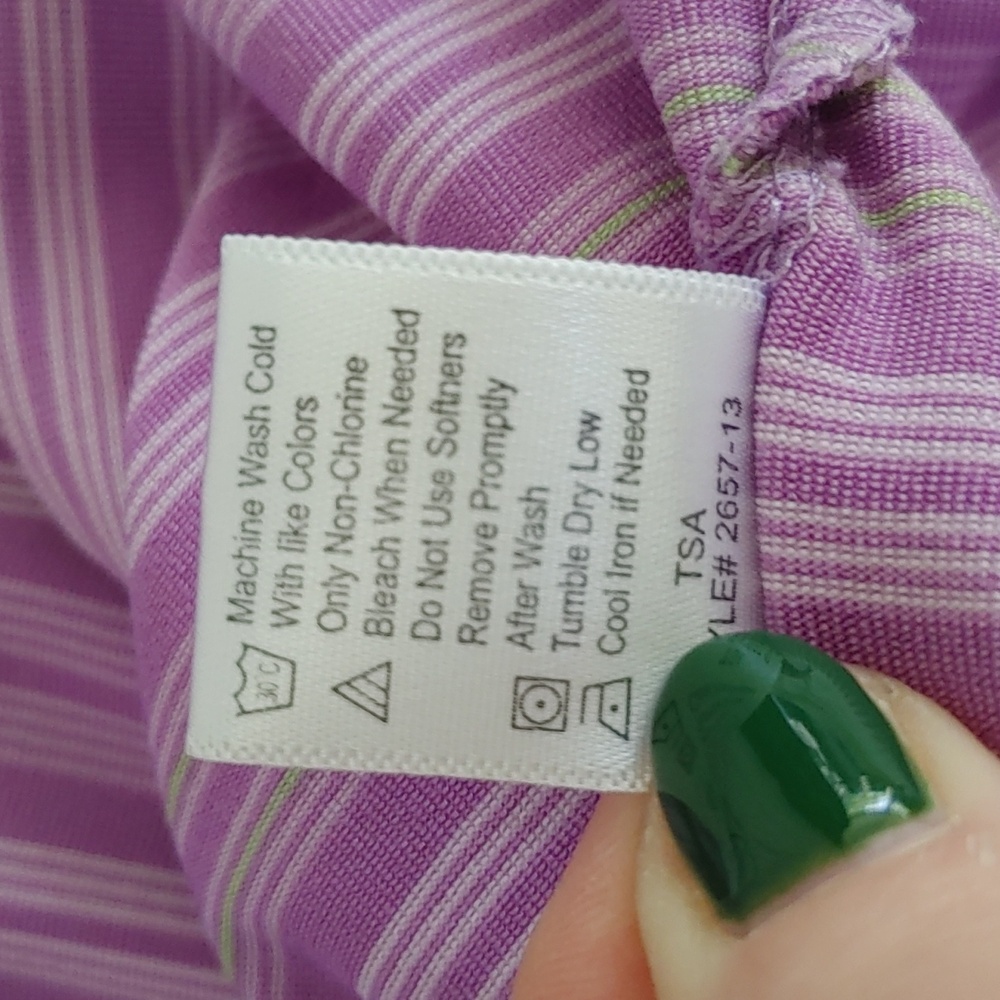 Tommy Armour Lavender Striped Golf Shirt Size XL - Picture 6 of 6